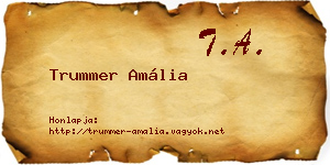 Trummer Amália névjegykártya